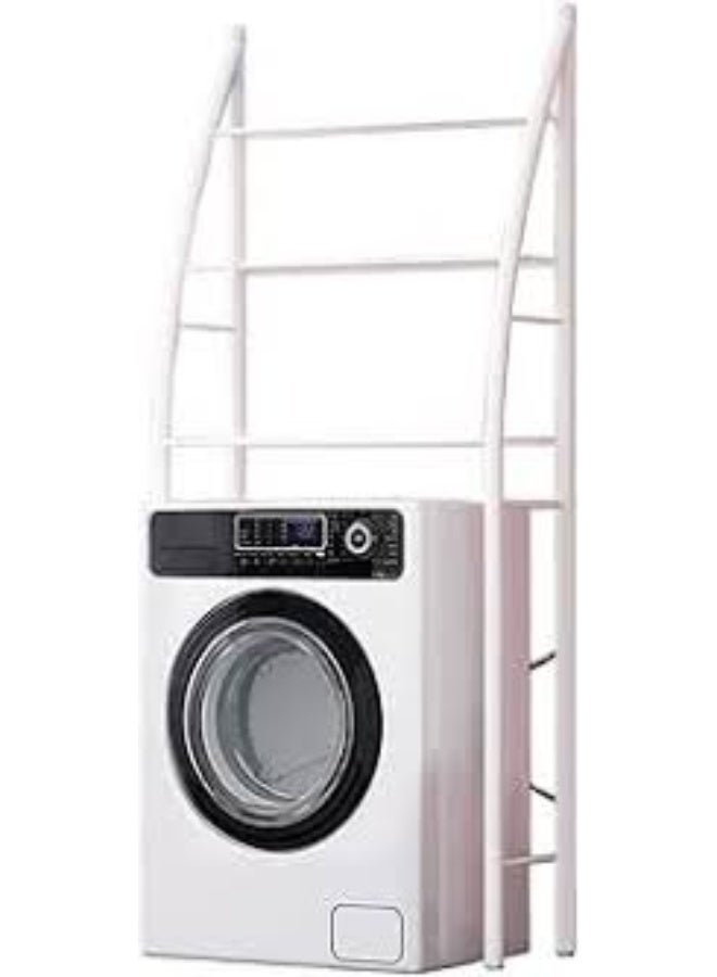 Over Washing Machine Storage Rack - 3 Layer Bathroom Shelf with Hooks, Adjustable Organizer Stand for Laundry Room, Toilet - Stainless Steel Utility - Image 1