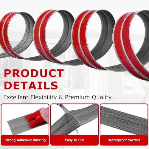 LSGCQ Flexible Wall Corner Protector Moulding Trim Peel and Stick Wall Corner Guards Edge Protector Self Adhesive Molding Trim Strip for Edge Ceiling Deep Gray Wood Grain 08 in x 40 Ft - Image 3