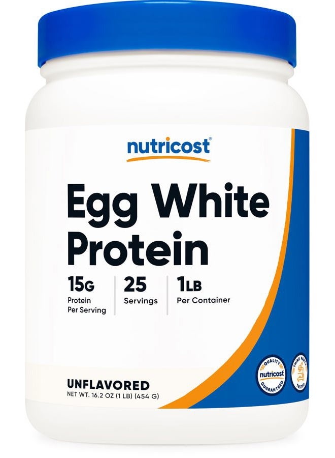 Nutricost Egg White Protein Powder 1lb (Unflavored) - Non-GMO, Gluten Free - Image 1