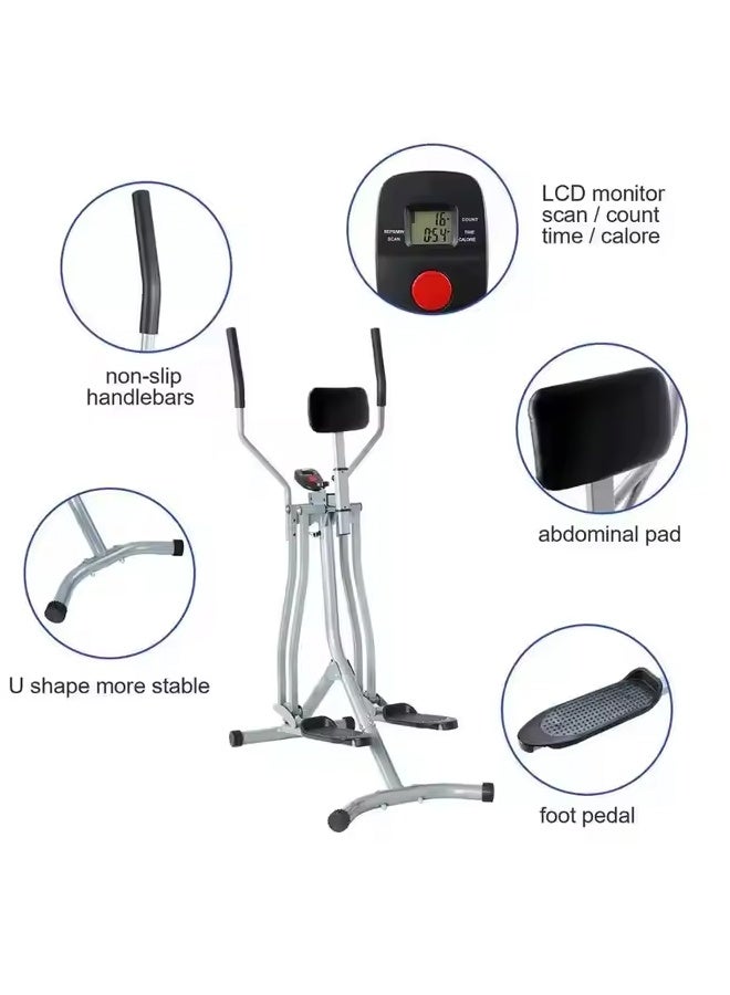 فيتنس ورلد جهاز تمارين اللياقة البدنية مع شاشه الكترونية لقياس الوقت والسرعة، جهاز المشي الغزال الطائر قابل للطي لتمارين الرياضة المنزلية يحمل وزن 100 كيلو - Image 3