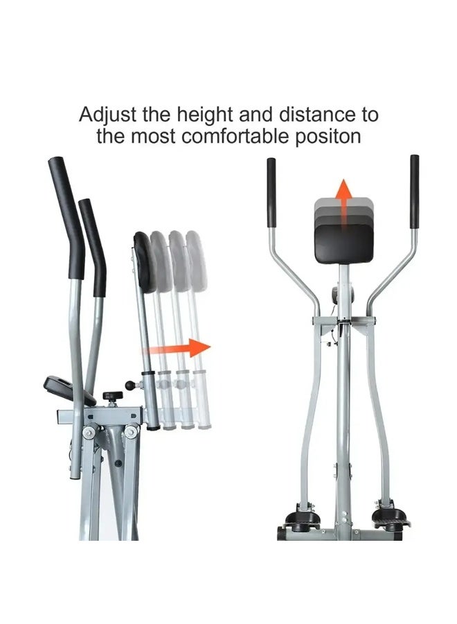 فيتنس ورلد جهاز تمارين اللياقة البدنية مع شاشه الكترونية لقياس الوقت والسرعة، جهاز المشي الغزال الطائر قابل للطي لتمارين الرياضة المنزلية يحمل وزن 100 كيلو - Image 5