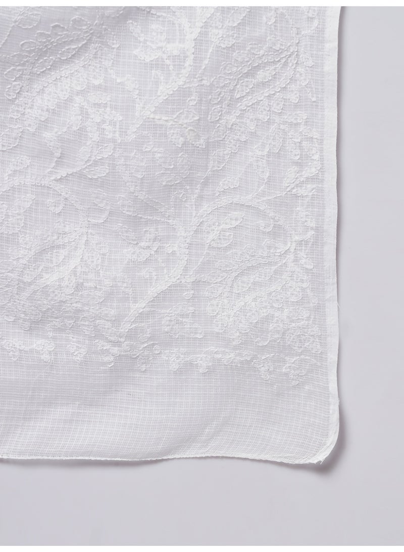 Alaya Hand Embroidered Chikankari Kota Dupatta-AL3573 - Image 5