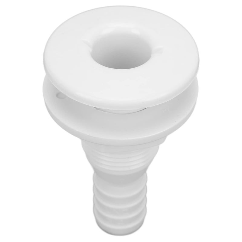 White 3 4 Inch ABS Plastic Boat Through Hull Connector Hose Coupling Drain Outlet - Image 2