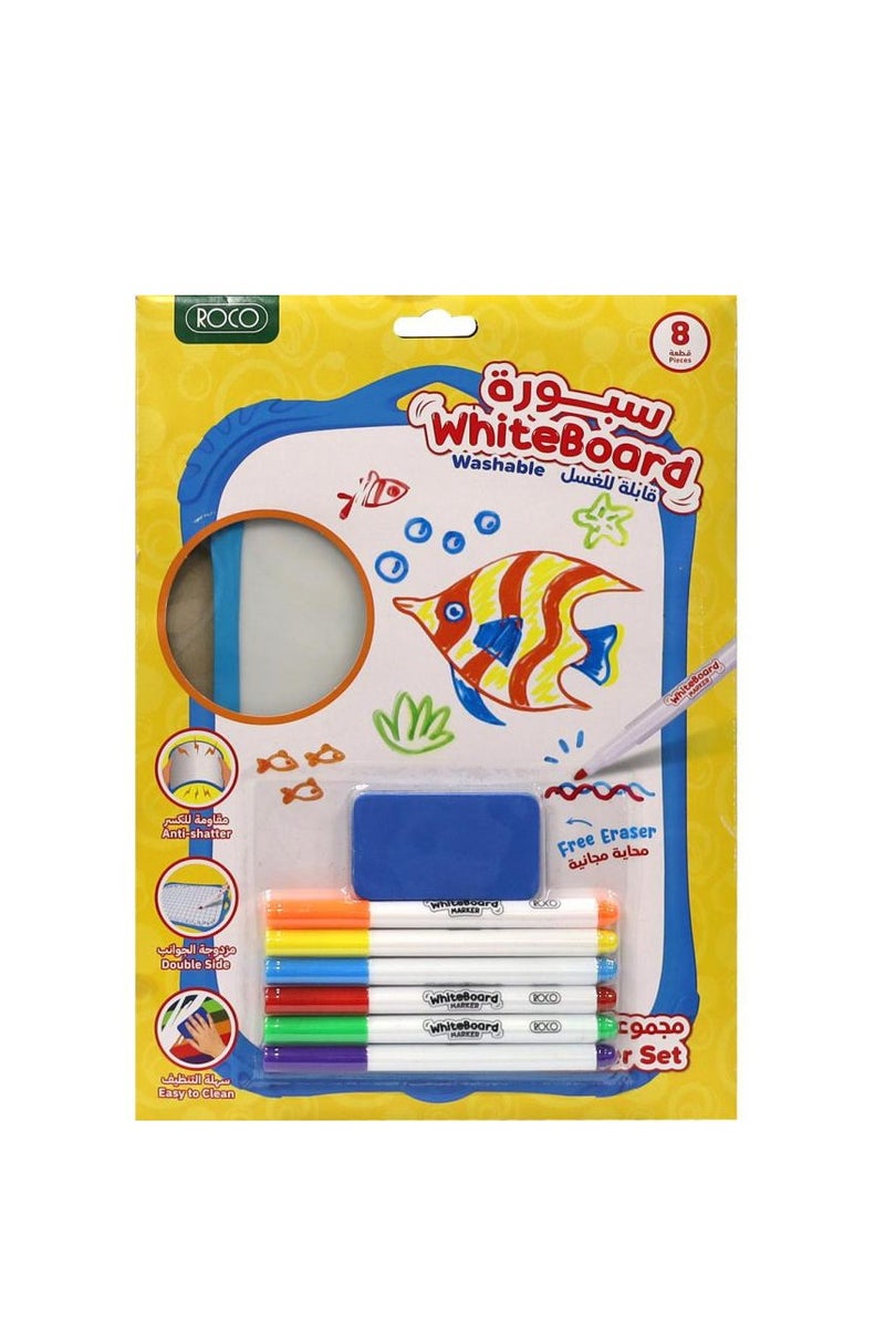 روكو سبورة بيضاء غير مغناطيسية باللون الأزرق/الأبيض - Image 1