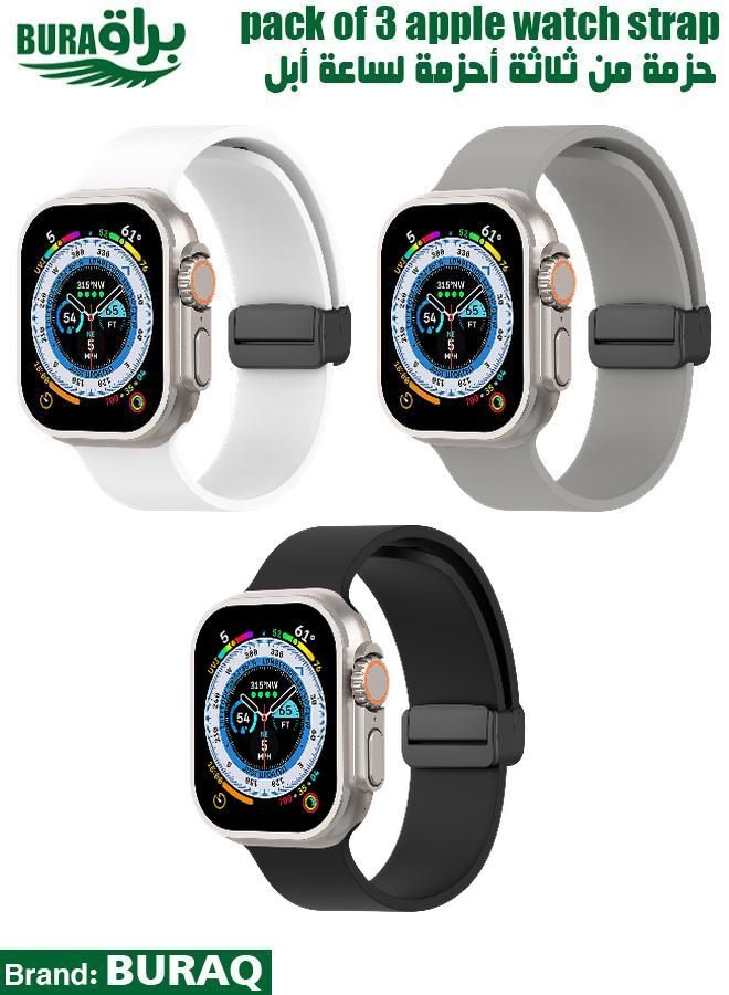 BURAQ Apple Watch Band Strap For Apple Watch Ultra 2/Ultra 49mm, Series 10 46mm, 9/8/7 45mm, SE2/SE/6/5/4 44mm, 3/2/1 42mm 