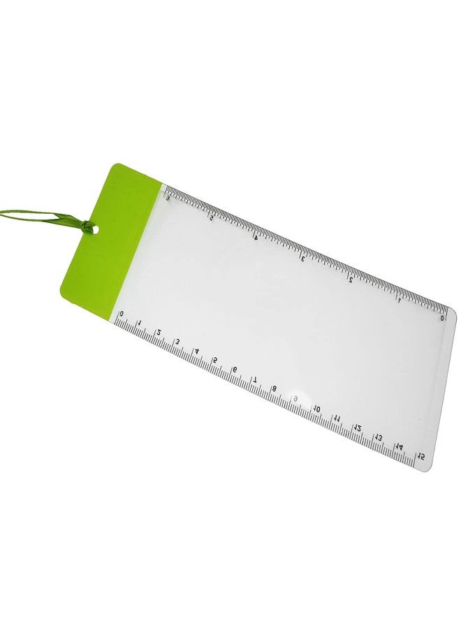 SQXBK فاصل كتب مكبر من SQXBK، قطعتان، عدسات فريسنل مكبرة خضراء مع مسطرة بطول 6 بوصات - Image 4