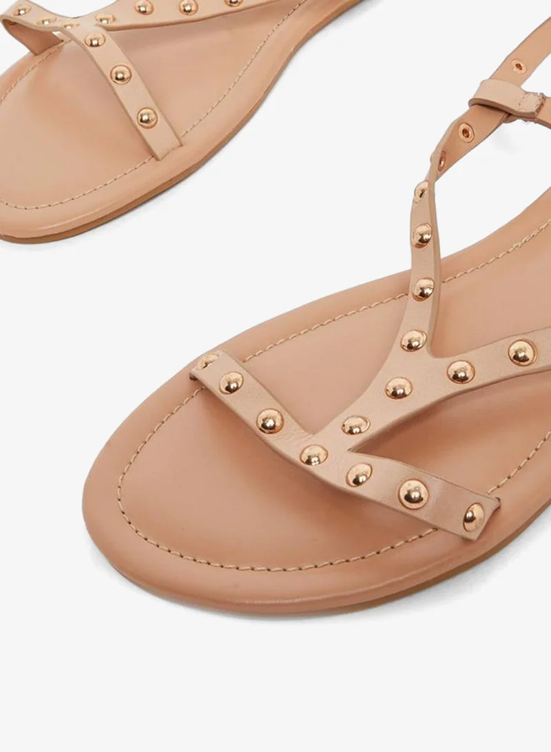 Styli Styli Studded Ankle Starp Flat Sandals