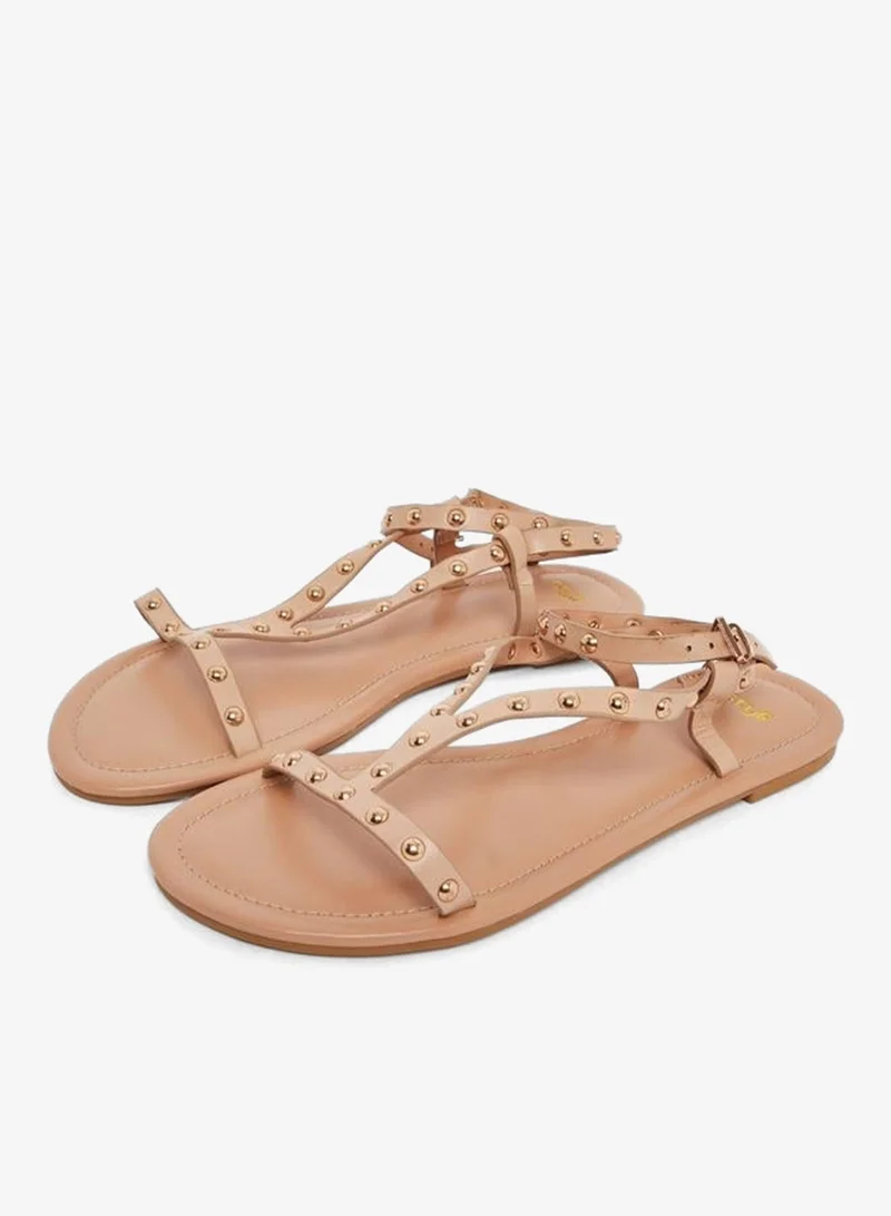 Styli Styli Studded Ankle Starp Flat Sandals