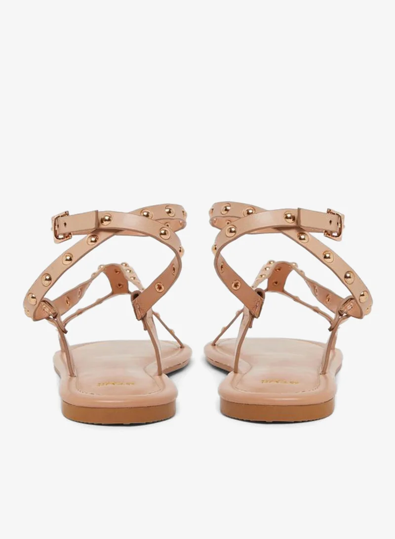 Styli Styli Studded Ankle Starp Flat Sandals