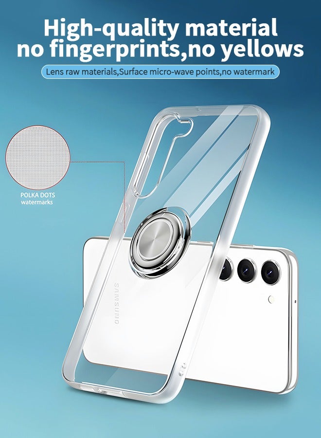 GROIC جراب كريستال لهاتف Samsung Galaxy S23 Plus مقاس 6.6 بوصة مع حامل مغناطيسي [حامل حلقي دوار 360 درجة] [غير مصفر] غطاء هاتف شفاف نحيف مقاوم للصدمات مع طبقة واقية للكاميرا - Image 3