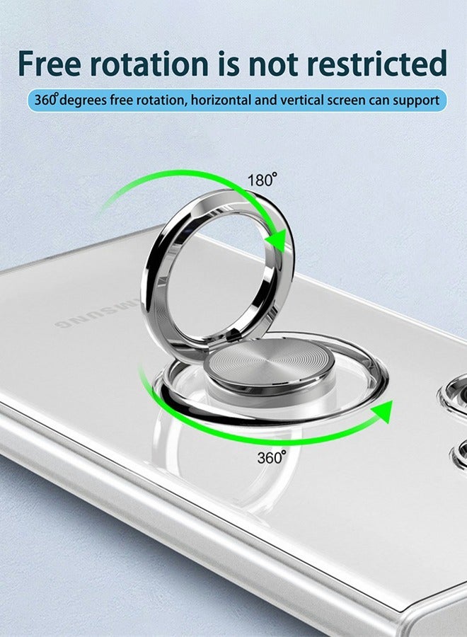 GROIC جراب كريستال لهاتف Samsung Galaxy S23 Plus مقاس 6.6 بوصة مع حامل مغناطيسي [حامل حلقي دوار 360 درجة] [غير مصفر] غطاء هاتف شفاف نحيف مقاوم للصدمات مع طبقة واقية للكاميرا - Image 5