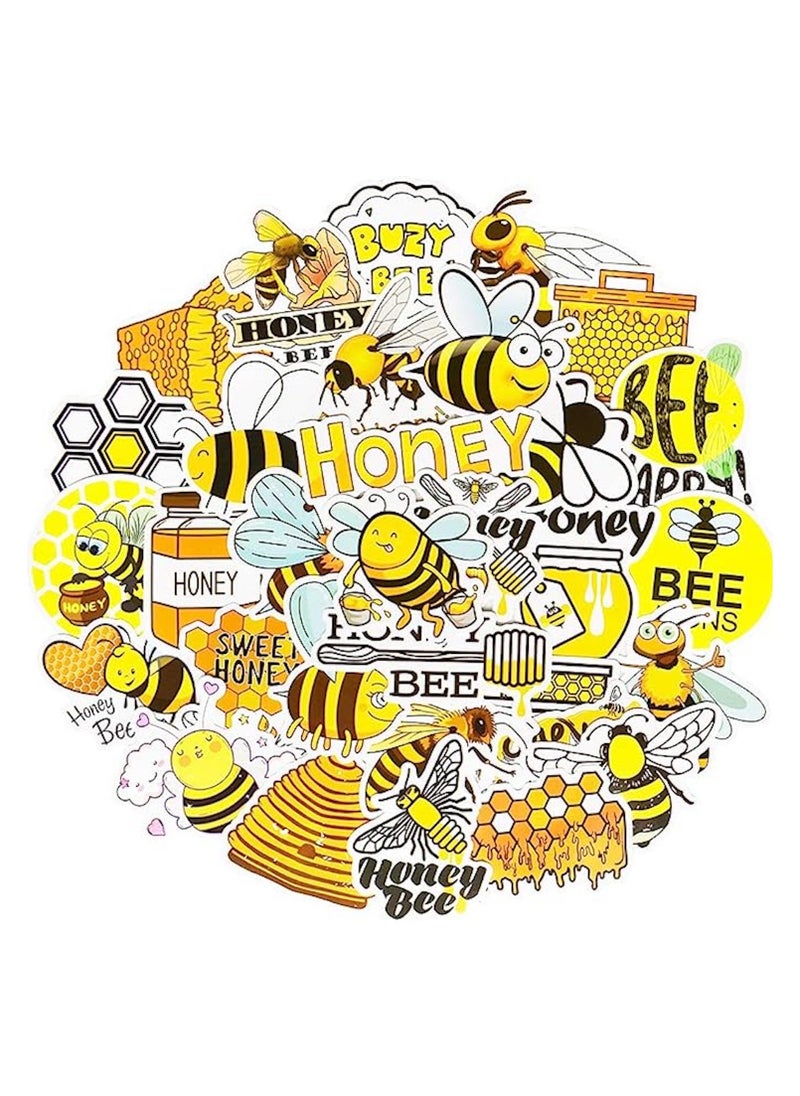 Generic - 50Pcs Bee Stickers for Kids Cute Bee Stickers for Water Bottle Waterproof Honey Bee Stickers Bulk - Image 1