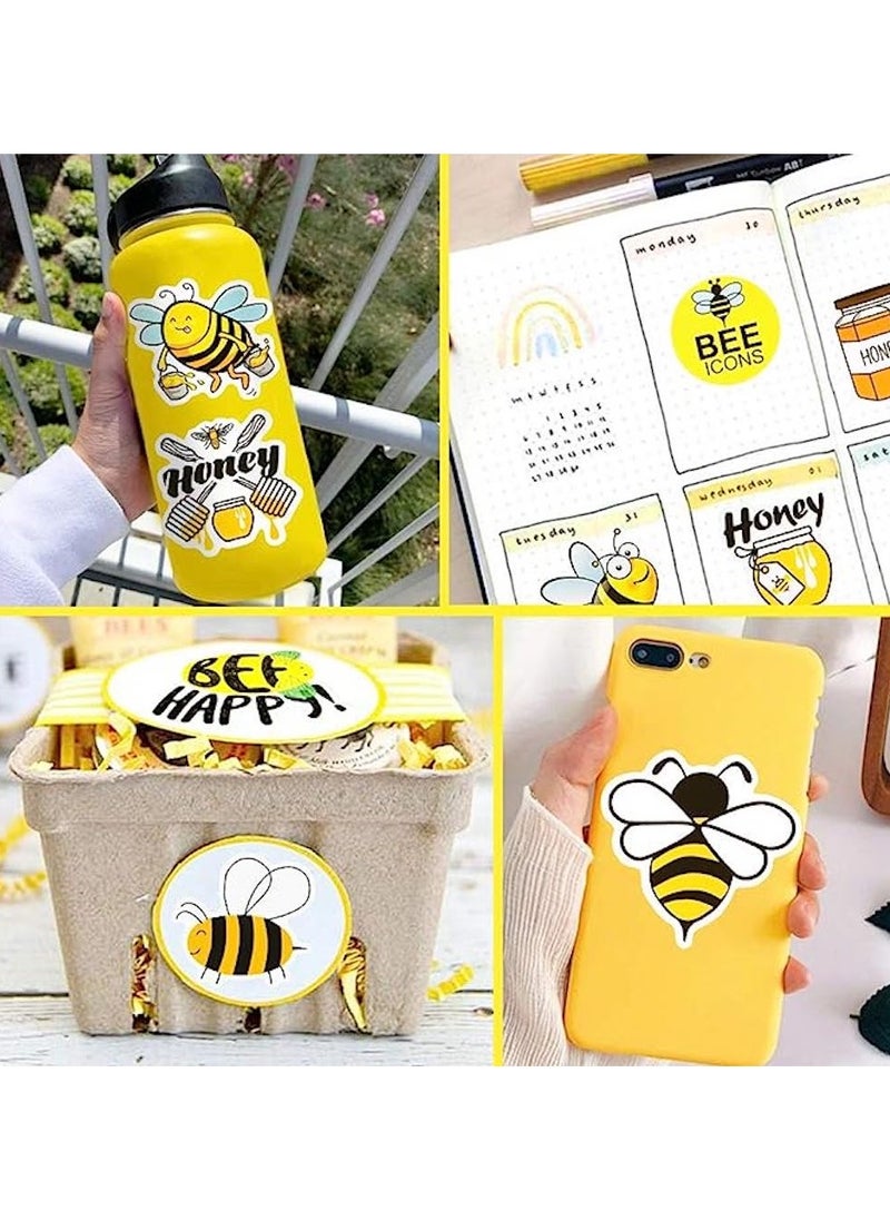 Generic - 50Pcs Bee Stickers for Kids Cute Bee Stickers for Water Bottle Waterproof Honey Bee Stickers Bulk - Image 1
