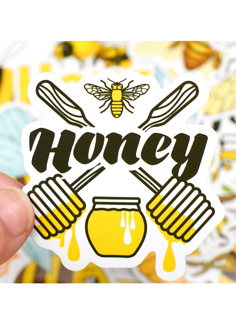 Generic - 50Pcs Bee Stickers for Kids Cute Bee Stickers for Water Bottle Waterproof Honey Bee Stickers Bulk - Image 1