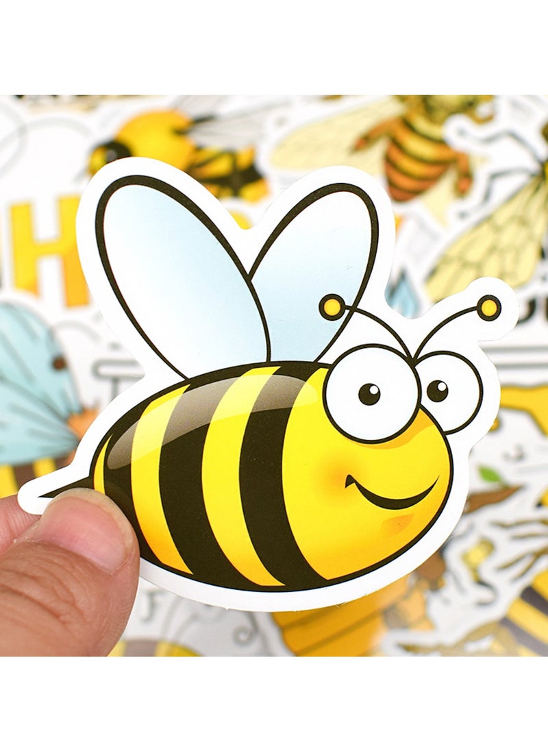 Generic - 50Pcs Bee Stickers for Kids Cute Bee Stickers for Water Bottle Waterproof Honey Bee Stickers Bulk - Image 1
