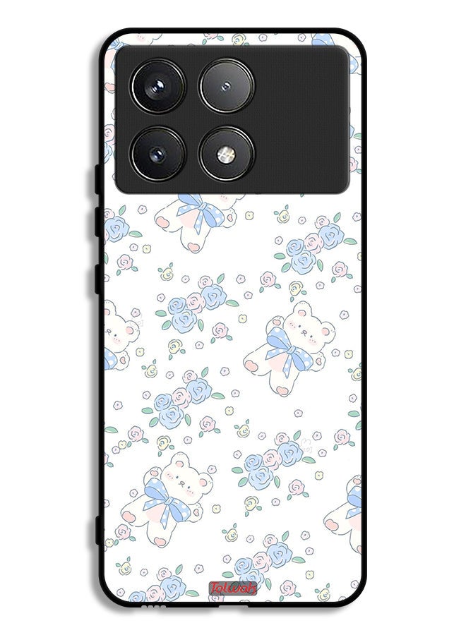 Tolwak Xiaomi Redmi K70 Protective Case Cover Cute Teddy Bear And Flowers Icon - Image 1