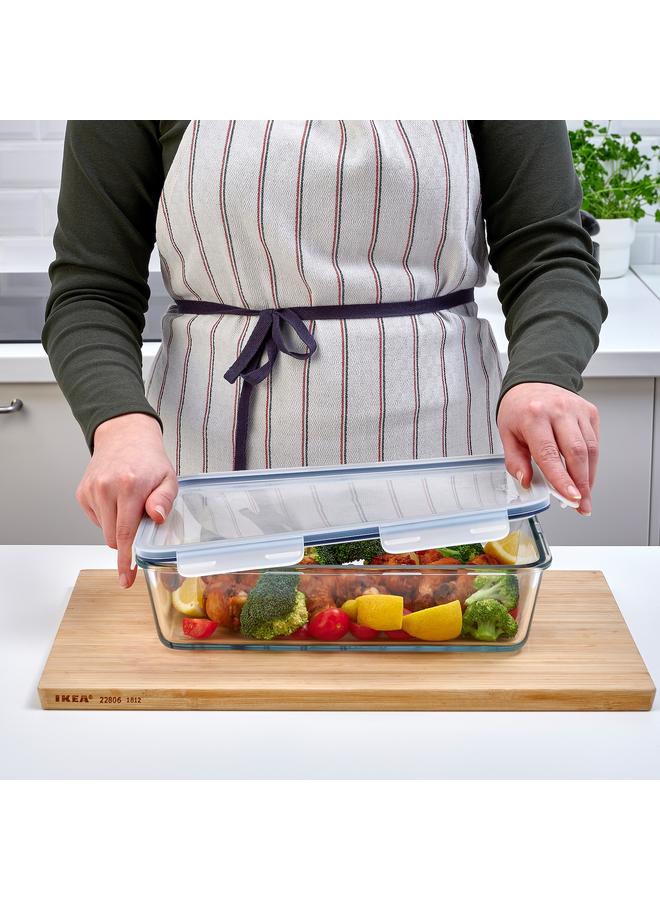 erorex Food container with lid, rectangular/glass plastic, 3.1 l - Image 3
