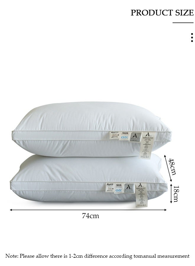 DUNISO Simple and Fashion Hotel Bed Pillows High Quality Super Soft Fluffy Filled Pillows with Double-sides for Sleeping for Sofa,Bed (2 Pack, White) - Image 4