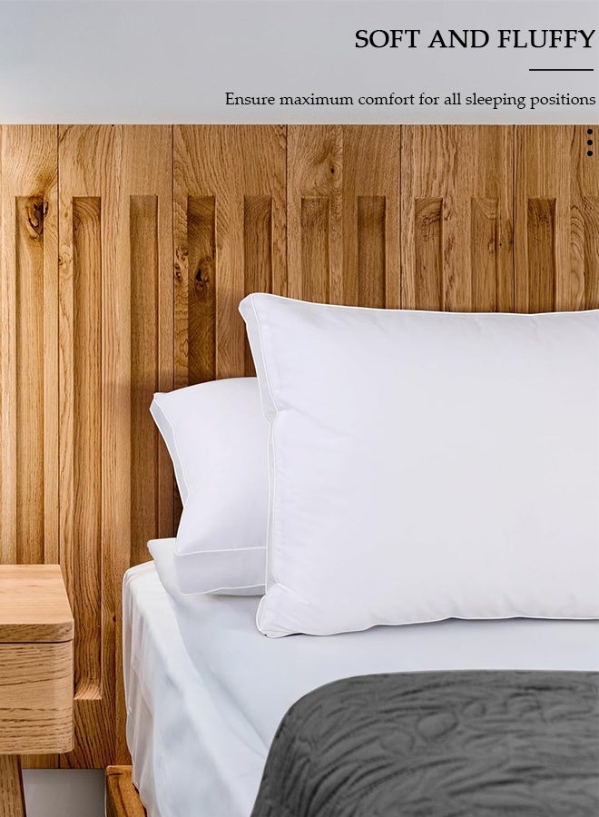 DUNISO Simple and Fashion Hotel Bed Pillows High Quality Super Soft Fluffy Filled Pillows with Double-sides for Sleeping for Sofa,Bed (2 Pack, White) - Image 5