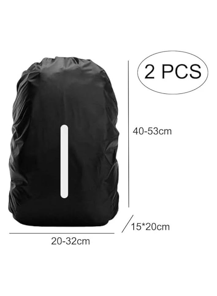 Green Tiger 2 Pack Waterproof Rain Cover for Backpack, Backpack Rain Cover with Reflective Strip，Rucksack Rain Cover for Hiking/Bicycling,M(30-40L) - Image 2