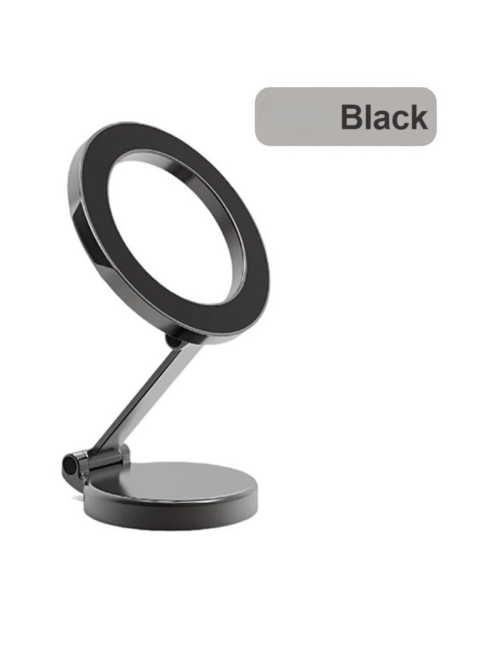 AROAQ Car Magnetic Phone Holder, Zinc Alloy Folding Magnetic Car Compact Cell Phone Holder, 360 Degree Rotatable Dashboard Navigation Mobile Phone Mount, Strong And Durable Cell Phone Stand For Car, (Black) - Image 1