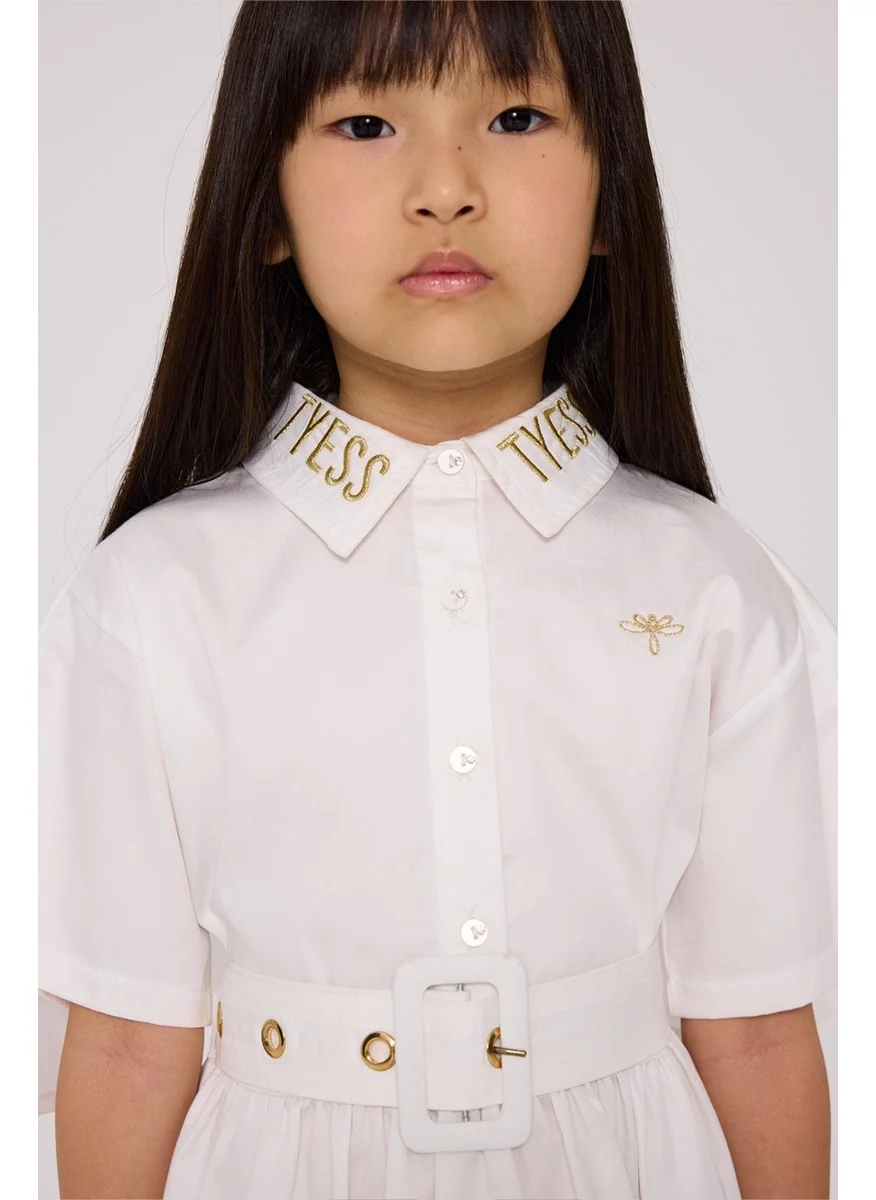 TYESS Girls Ecru Dress