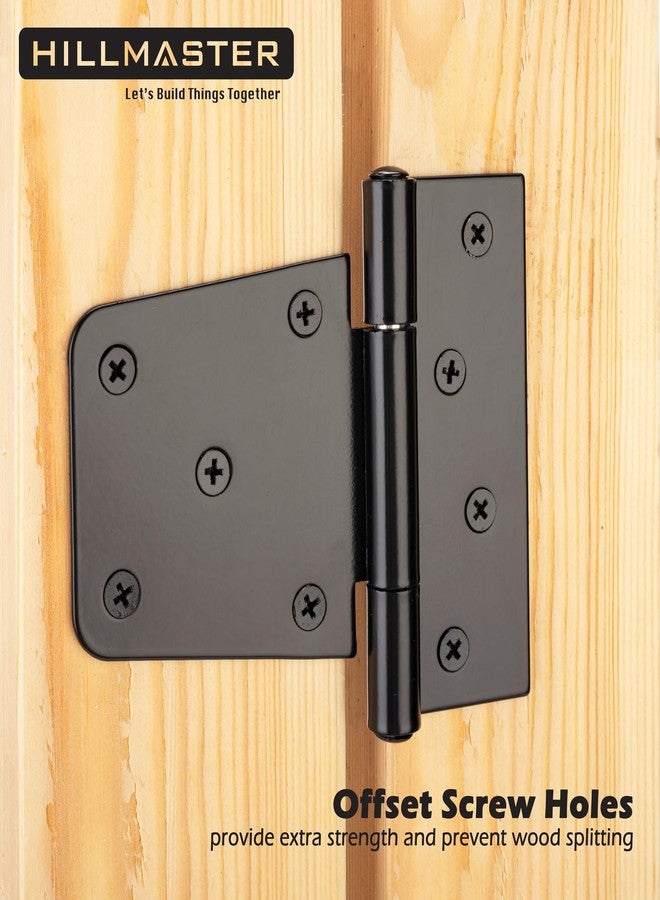 HILLMASTER 3.5 Inch Heavy Duty Gate Hinges Fence Door Hinges Durable Black Gate Strap Hinge for Indoor Outdoor, Gate Hardware Kit for Shed,Wooden Fences,Vinyl Fence Gate,Barn Door,Garage,2 Pack - Image 2
