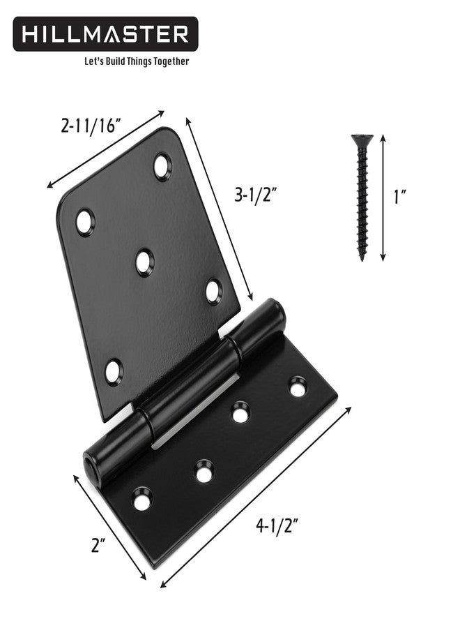 HILLMASTER 3.5 Inch Heavy Duty Gate Hinges Fence Door Hinges Durable Black Gate Strap Hinge for Indoor Outdoor, Gate Hardware Kit for Shed,Wooden Fences,Vinyl Fence Gate,Barn Door,Garage,2 Pack - Image 5