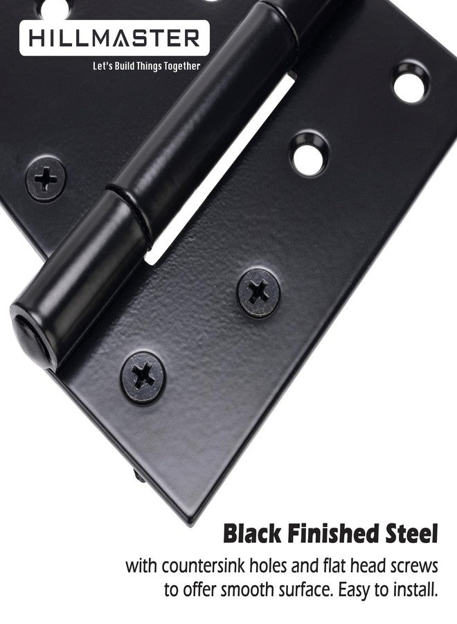HILLMASTER 3.5 Inch Heavy Duty Gate Hinges Fence Door Hinges Durable Black Gate Strap Hinge for Indoor Outdoor, Gate Hardware Kit for Shed,Wooden Fences,Vinyl Fence Gate,Barn Door,Garage,2 Pack - Image 3