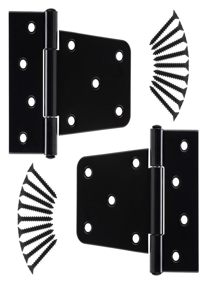 HILLMASTER 3.5 Inch Heavy Duty Gate Hinges Fence Door Hinges Durable Black Gate Strap Hinge for Indoor Outdoor, Gate Hardware Kit for Shed,Wooden Fences,Vinyl Fence Gate,Barn Door,Garage,2 Pack - Image 1