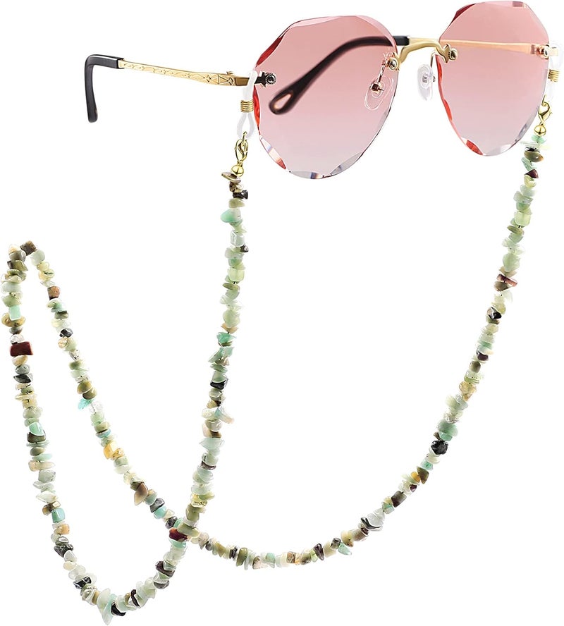 PEARLADA 18K Gold Eyeglass Chain Sunglasses Strap Holder Reading Glasses Retainer Gold Beaded Chain String Cord Lanyard - Image 1