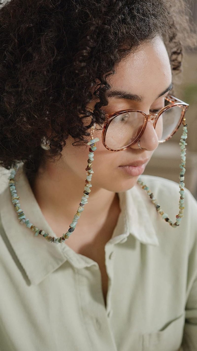 PEARLADA 18K Gold Eyeglass Chain Sunglasses Strap Holder Reading Glasses Retainer Gold Beaded Chain String Cord Lanyard - Image 3