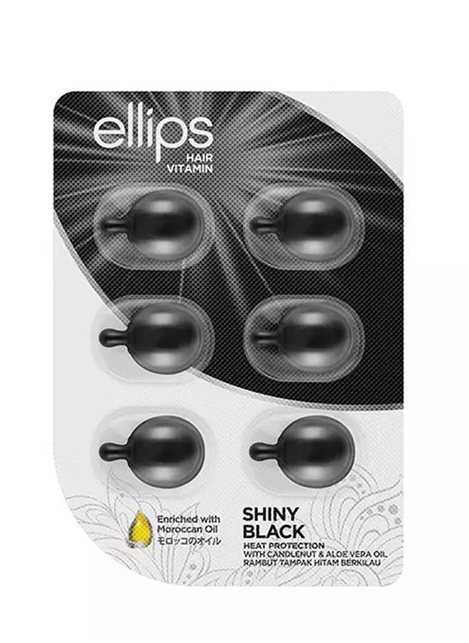ellips كبسولات فيتامين الشعر السوداء اللامعة