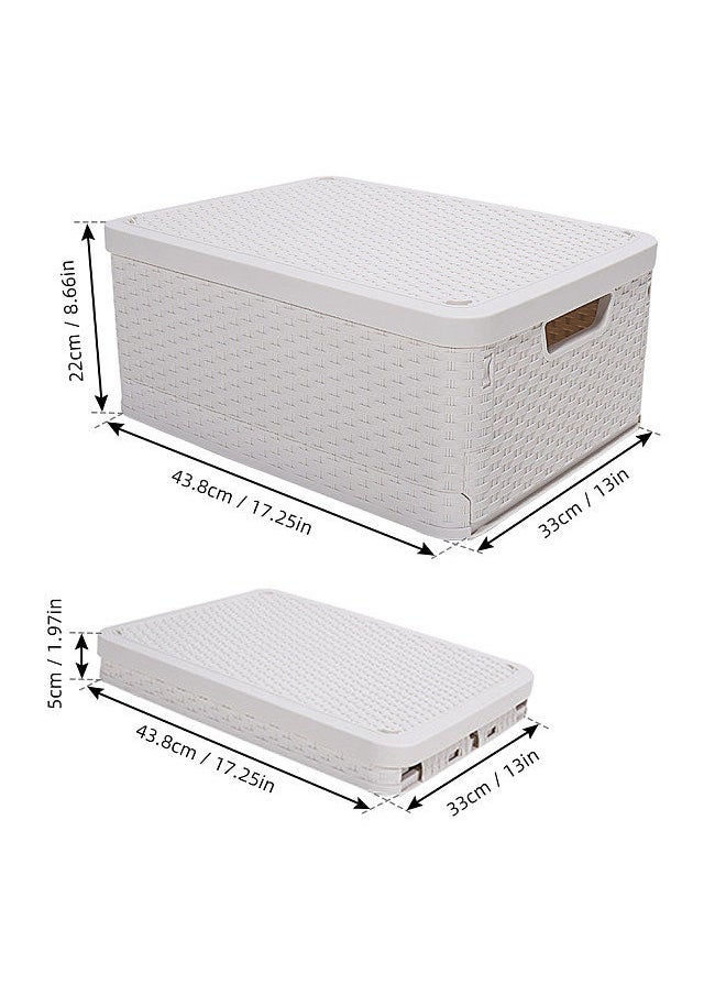 Generic - White Collapsible Storage Box ,Waterproof Storage Box Organizer Container with  Two handle , Folding Plastic Stackable Utility Crate, Durable Containers for Home & Garage Organization(SMALL) - Image 1