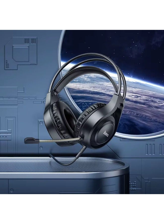 هوكو سماعة ألعاب Hoco W106 – صوت Hi-Fi وميكروفون HD مع وسائد مريحة ورباط قابل للتعديل للكمبيوتر والبلايستيشن والموبايل - Image 5