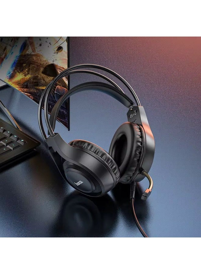 هوكو سماعة ألعاب Hoco W106 – صوت Hi-Fi وميكروفون HD مع وسائد مريحة ورباط قابل للتعديل للكمبيوتر والبلايستيشن والموبايل - Image 1
