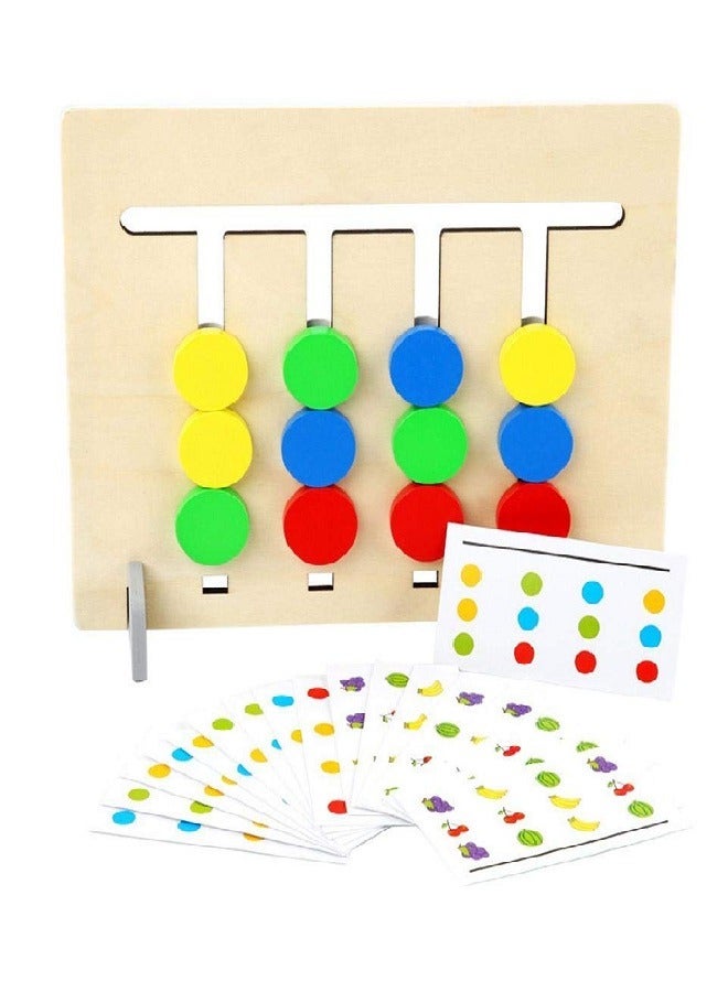 Four Colour Logic Game Fruit Wooden Four Colour Puzzle Game_ Logical Games for Kids Logical Thinking Wooden Four Color Matching Game (Fruit Theme) - Image 1