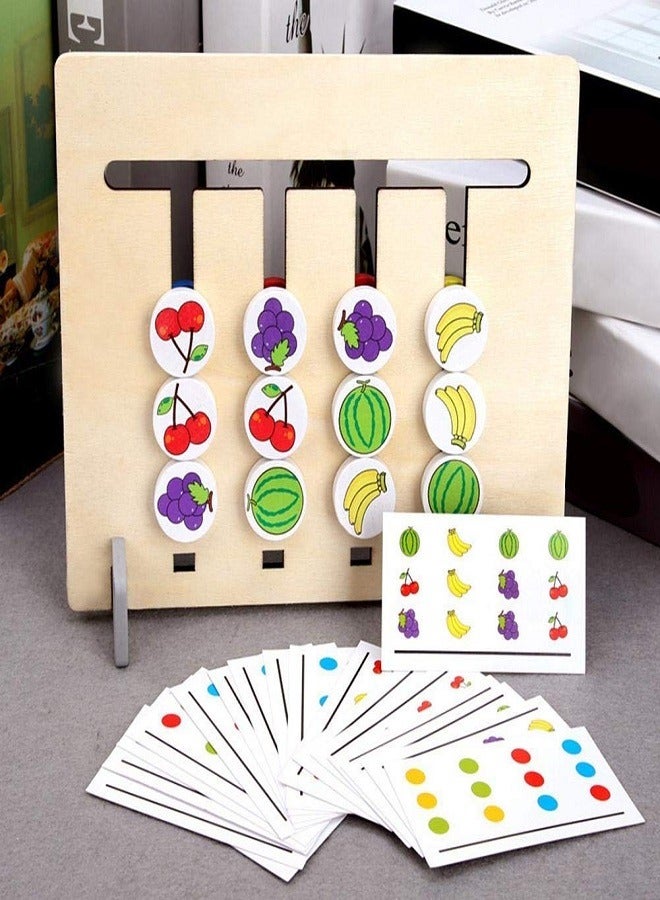 Four Colour Logic Game Fruit Wooden Four Colour Puzzle Game_ Logical Games for Kids Logical Thinking Wooden Four Color Matching Game (Fruit Theme) - Image 2
