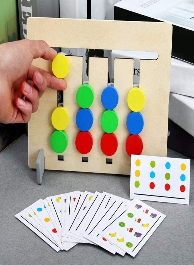 Four Colour Logic Game Fruit Wooden Four Colour Puzzle Game_ Logical Games for Kids Logical Thinking Wooden Four Color Matching Game (Fruit Theme) - Image 5