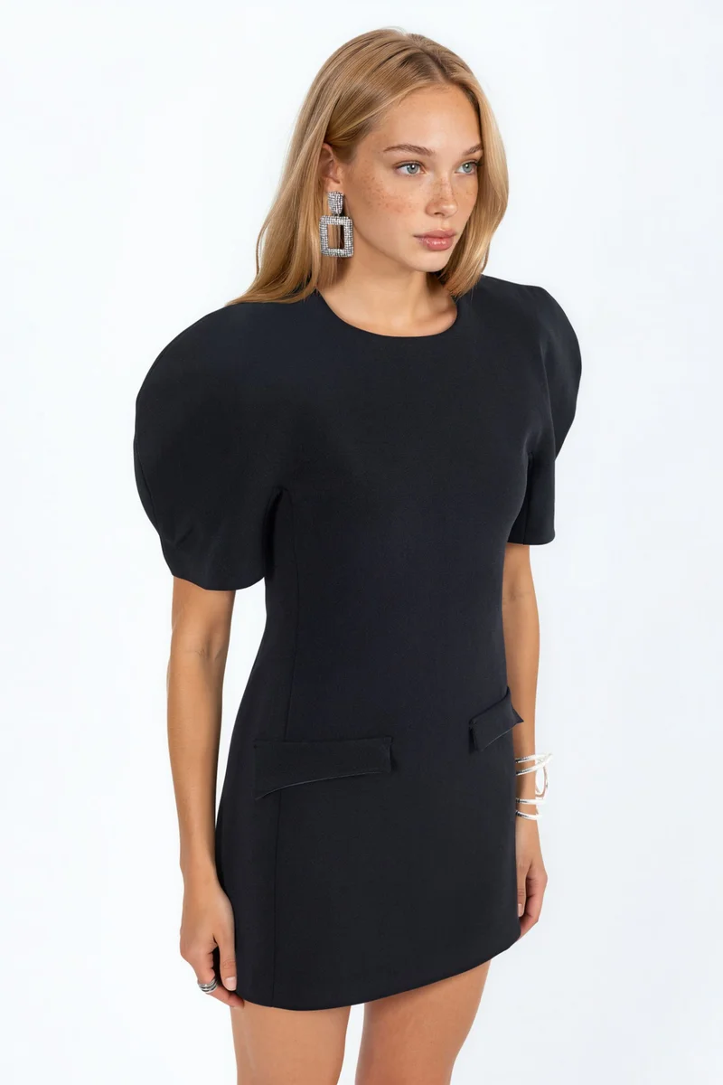 بوسيم BUSEM Mini crepe dress with pocket and zipper