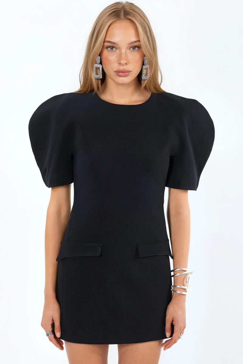 بوسيم BUSEM Mini crepe dress with pocket and zipper