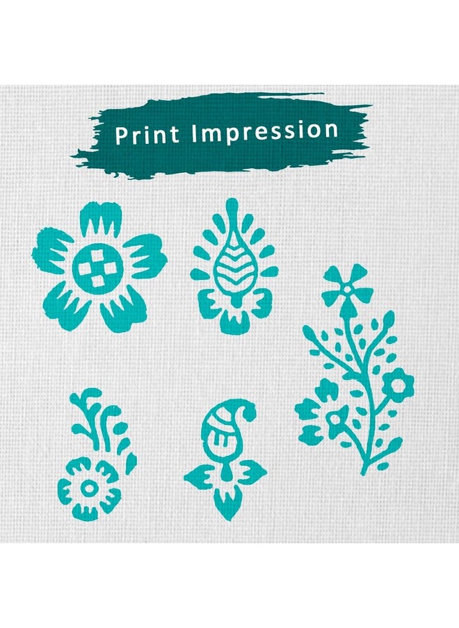 Hashcart Hashcart Wooden Stamp Block | Set of 5 | Printing Stamp Design Set | Block for Printing Saree Border | Dresses, Craft Card Making, Scrapbook, Clay Pottery  - Image 3
