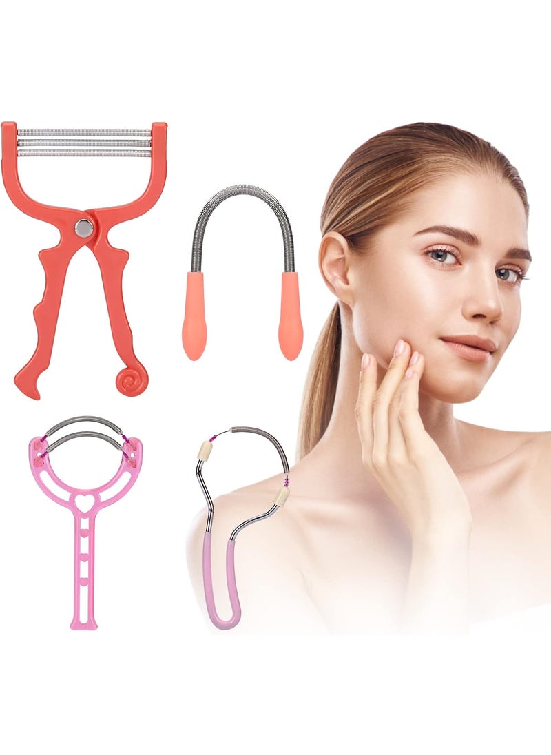 Ideal Swan Spring Hair Remover - 4 Pack Stainless Steel Spring Epilator - Facial Hair Remover for Women Face, Chin Hair, Upper Lip Hair, Women Mustache 