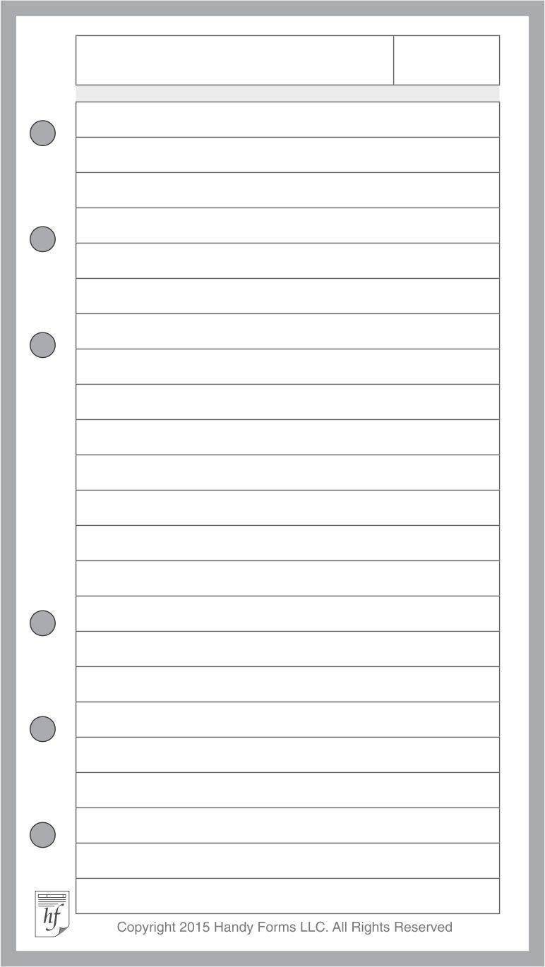 Personal Size Notes Pages Planner Insert, Sized and Punched for Filofax Personal Notebook (3.7" x 6.75")