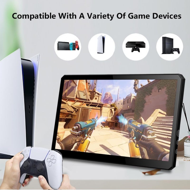 Portable Monitor Touchscreen 10.8 Inch FHD 1920x1080 IPS for Raspberry Pi/Mini PC/Laptop/Mac/Game Console/Phone, Aluminum Alloy Body, Space Gray, Slim Lightweight Design - Image 4
