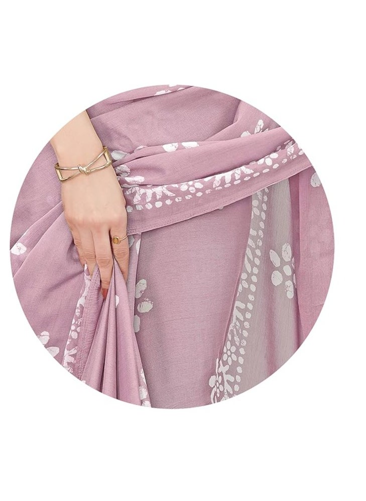 مملكة الإكسسوارات أحدث الساري النسائي من الشيفون المطبوع الباتيك مع قطعة بلوزة  - Image 5