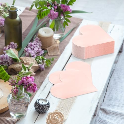 DYLIVeS Valentine's Day Party Supplies, Disposable Love Napkins Heart Shaped Napkins for Valentine's Day Engagements Wedding Anniversaries Bridal Showers Birthday Decorations, 3 Ply / 50 Count/Blush - Image 3