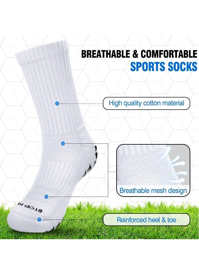 Generic - 4 Pairs Grip Socks Soccer, Anti Slip Non-Slip Socks Mens Grip Pads Socks for Football Soccer Basketball Yoga Sports - Image 1