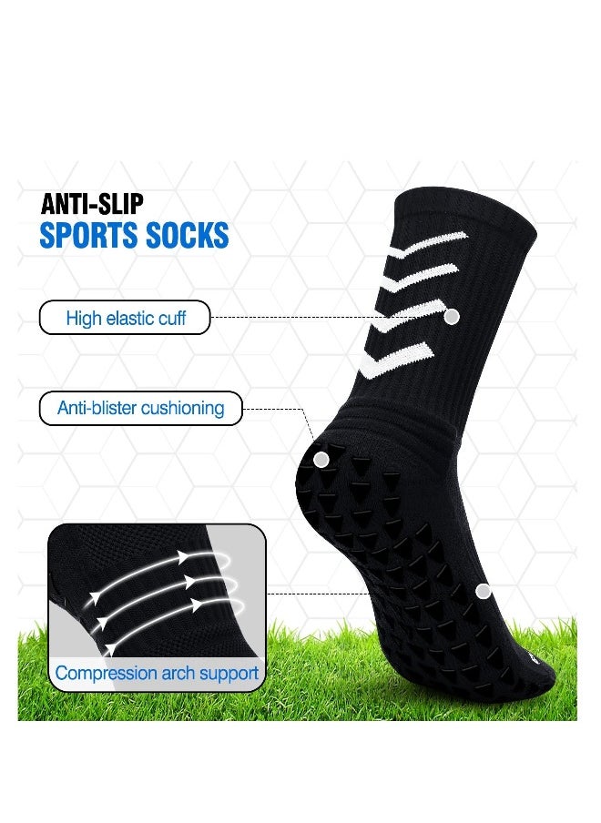 Generic - 4 Pairs Grip Socks Soccer, Anti Slip Non-Slip Socks Mens Grip Pads Socks for Football Soccer Basketball Yoga Sports - Image 1