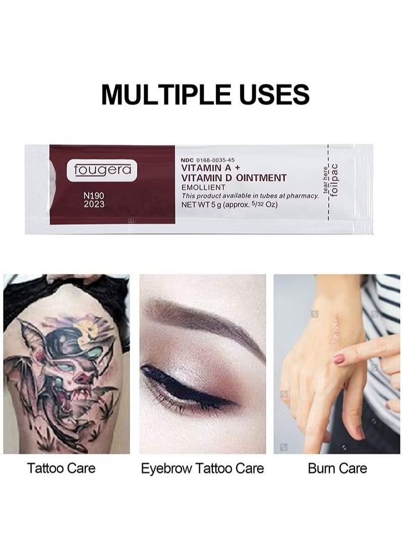Fougera - 50Pcs Tattoo Scar Repair Gel, Microblading Aftercare Ointment Vitamin A and D Anti-Inflammatory Anti Scar Tattoo Aftercare Cream for Makeup Microblading and Tattoo Healing Art Tattoo Supplies - Image 1
